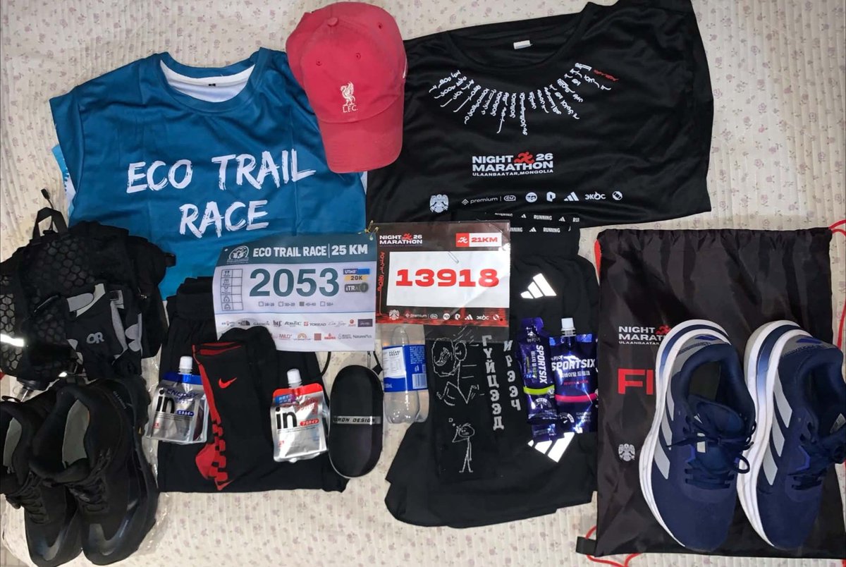 Xux_chono's tweet photo. Маргааш даа бэлэн 😜
Өглөө #EcoTrailRace 25км
Орой #NightMarathon26 21км
Галт тэрэг нэгэнт хөдөлсөн буцах зам үгүй... Яаж ийгээд дуусгахыг л бодно доо 🤣 https://t.co/aOXxAxUz2T