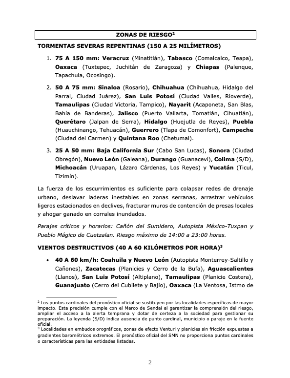 siempreinexorab's tweet photo. Boletin de Riesgo Inminente 535 para México
Nivel de Amenaza: Rojo (riesgo máximo focalizado)
Vigencia: viernes 25 de septiembre de 2026
Sendai Framework #EW4All - Impact Based Forecast #IBF
@PCEstatalVer @ProcivilTabasco @CEPCYGR_GobOax @pcivilchiapas @CEPC_Chih @GobEdoSLP(hilo) https://t.co/AqmAnBKa0k