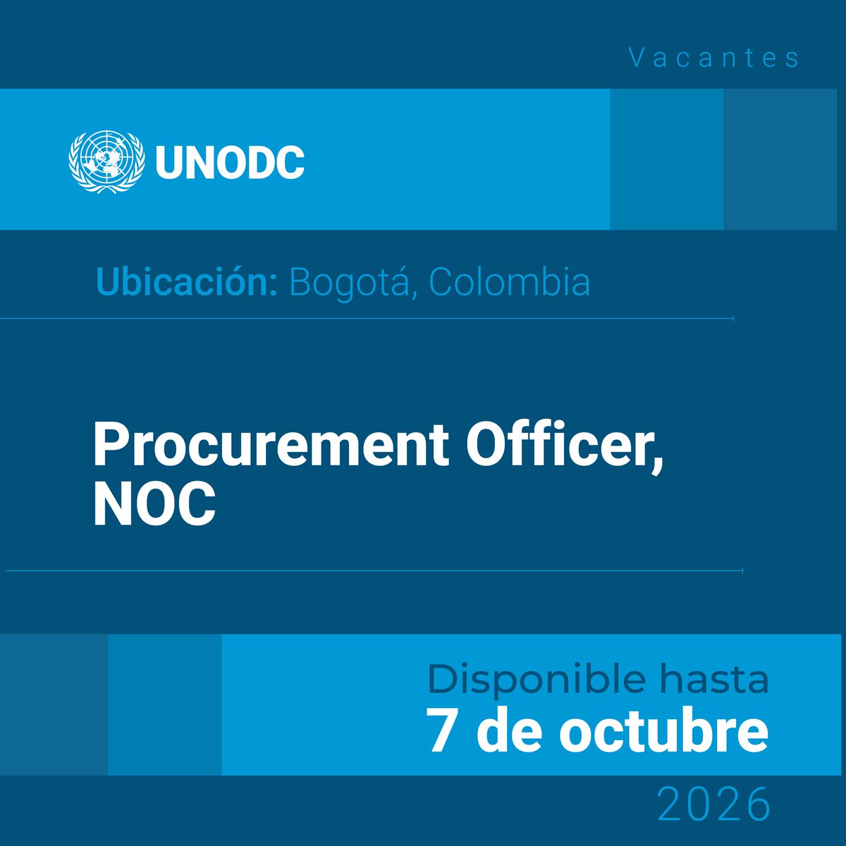 UNODCROCOL's tweet photo. 📣 ¡Vacantes Disponibles! #Colombia  🇨🇴

La Oficina Regional de UNODC para la Región Andina y el Cono Sur abrió convocatorias en:

👉Asociado/a en Ingeniería Forestal: https://t.co/elTnFnsQwV

👉Procurement Officer: https://t.co/q3VVUY3hSR

¡Aplica hoy! https://t.co/gqpdOEnQLs