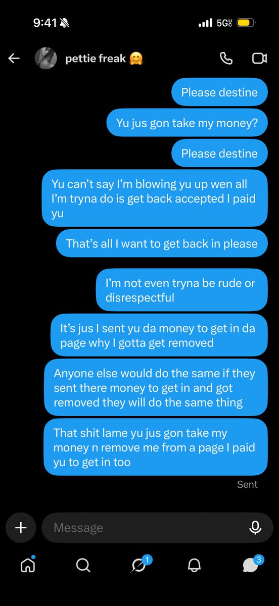 Luhleekkk's tweet photo. Don’t pay @luhfreakdess to get in her page she removed me after I sent her payment to get in I repeat don’t pay her to get in she scamming https://t.co/PH0ihtQ1Fn