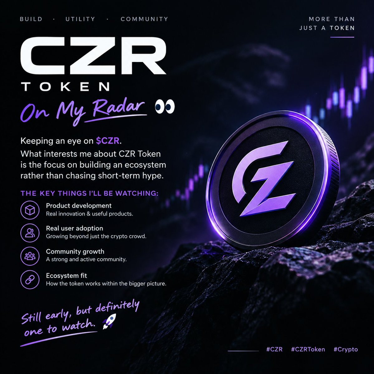 Arisetushar's tweet photo. Keeping an eye on CZR 👀

CZR Token has caught my attention. I’m watching how the ecosystem develops, how the community grows, and whether the project can turn its vision into real utility.

Still early, but definitely one to watch. 🚀

#crz #crztoken  
@czrexchange https://t.co/YTpsxloW6g