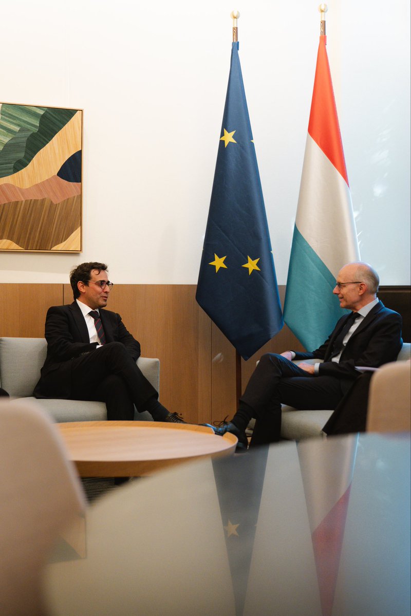 LucFrieden's tweet photo. Good to meet with EU Industry Commissioner @steph_sejourne in Luxembourg. 

For Luxembourg, the priorities are clear: completing the Single Market, strengthening economic sovereignty, and securing meaningful strategic autonomy. https://t.co/90jCQ0inYo