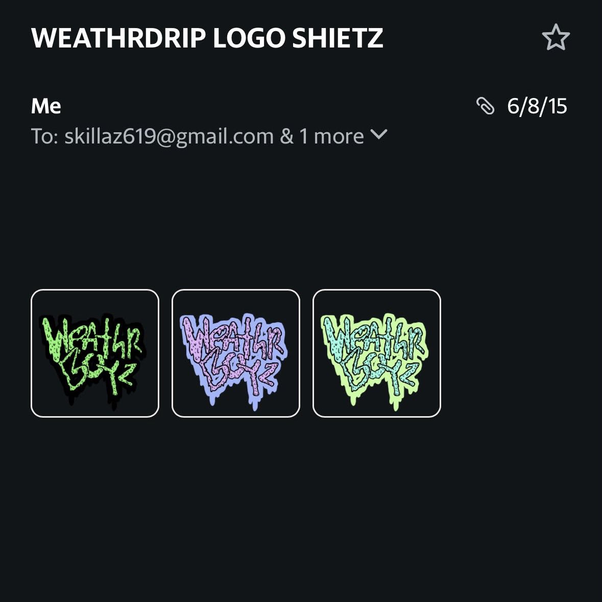 ovrkast's tweet photo. In 2015, I created an online collective called “weathrboyz” a few of us had different names that were related to weather and had “kast” at the end. Forkast, Kold Frunt, Clowdy. These emails and screenshots date back from 9 to 11 years ago. The instagram is still active. https://t.co/6S0h0AcCcy