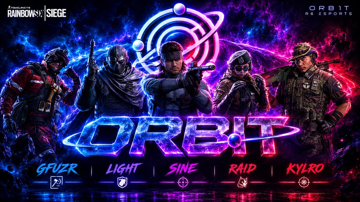 OrbitEsportt's tweet photo. Welcome our R6 Roster!

Gfuzr-Entry 
Light-Flex
Raid-IGL
Sine-Entry
Klyro-SS/Flex

@Yt_Ghosty098 https://t.co/4zdrAlHfnx