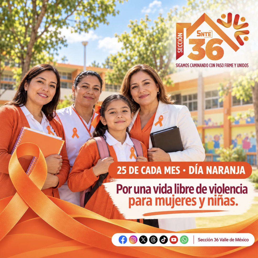 Seccion36Ofic's tweet photo. 🟠 El Día Naranja 🍊 nos convoca a promover, desde las aulas y nuestras comunidades educativas, el respeto irrestricto a sus derechos, la igualdad y una cultura de prevención que permita identificar, rechazar y erradicar cualquier forma de violencia. ✅

#Sección36
#DíaNaranja https://t.co/IOIbS94z7B