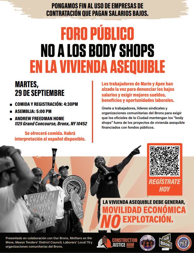 local79nyc's tweet photo. Join Local 79 for a community town hall against body shops in affordable housing Tuesday, September 29 at 5pm at the Andrew Freedman Home on 1125 Grand Concourse, Bronx NY 10452 https://t.co/LvEfqDmeAa