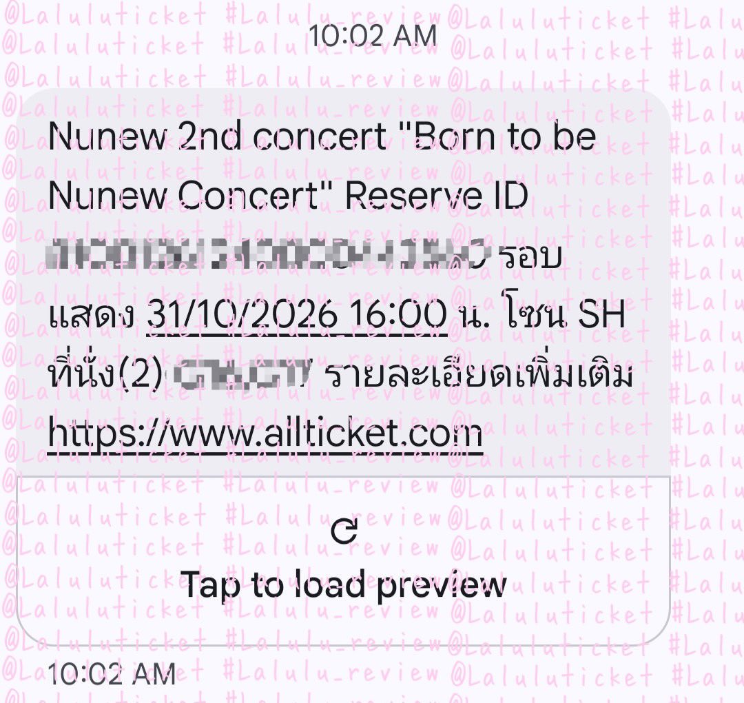Laluluticket's tweet photo. 🩷รีวิวกดบัตรงาน #NuNew2ndConcert กด 7-11 น้า

🎤🩵ได้บัตรให้ลูกค้าครบ 2 ใบค่า🥳✨
บัตร 6500 โซน SH

ขอบคุณลูกค้าที่มาใช้บริการน้า โอกาสหน้ามาใช้บริการใหม่ได้นะคะ🥰💖

💜ใครสนใจงานอื่นๆดูรีวิวได้ที่นี่เลย👉🏻 #Lalulu_review https://t.co/PfHqDeRVQE