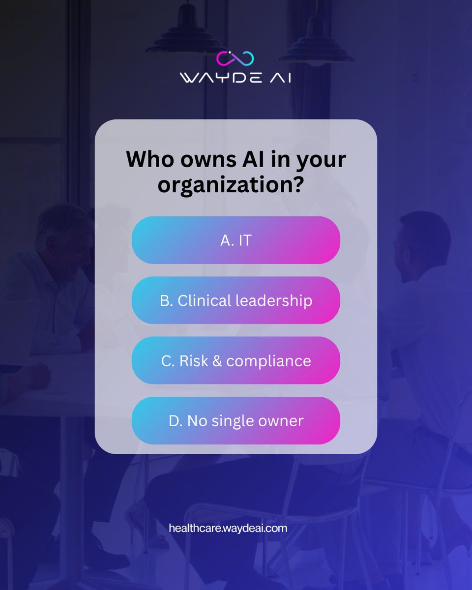 Wayde__AI's tweet photo. Who owns AI in your organization?
Use the Healthcare AI Impact Atlas to map the areas your team should be paying attention to: https://t.co/HkPkww5ofu!
#WaydeAI #AILiteracy #HealthcareAI #ClinicalPractice #ResponsibleAI https://t.co/35fraxJfRj