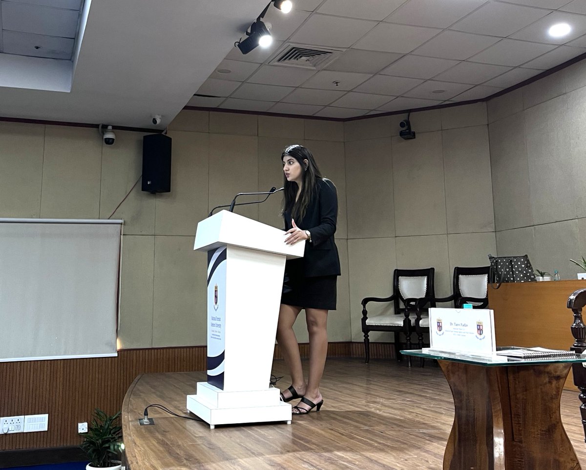 NFSU_Delhi's tweet photo. Internship Assistance Cell, SLFJPS, NFSU, Delhi hosted Ms. Toshika Soni, Corporate Lawyer, for an insightful session on “Unlawcking: Breaking In and Moving Up in a Law Firm” today. 

#NFSU #NFSUDelhi #IAC #LawSchool #CorporateLaw #LegalCareers #LegalEducation #InternshipStrategy https://t.co/mi7SxJoXbO