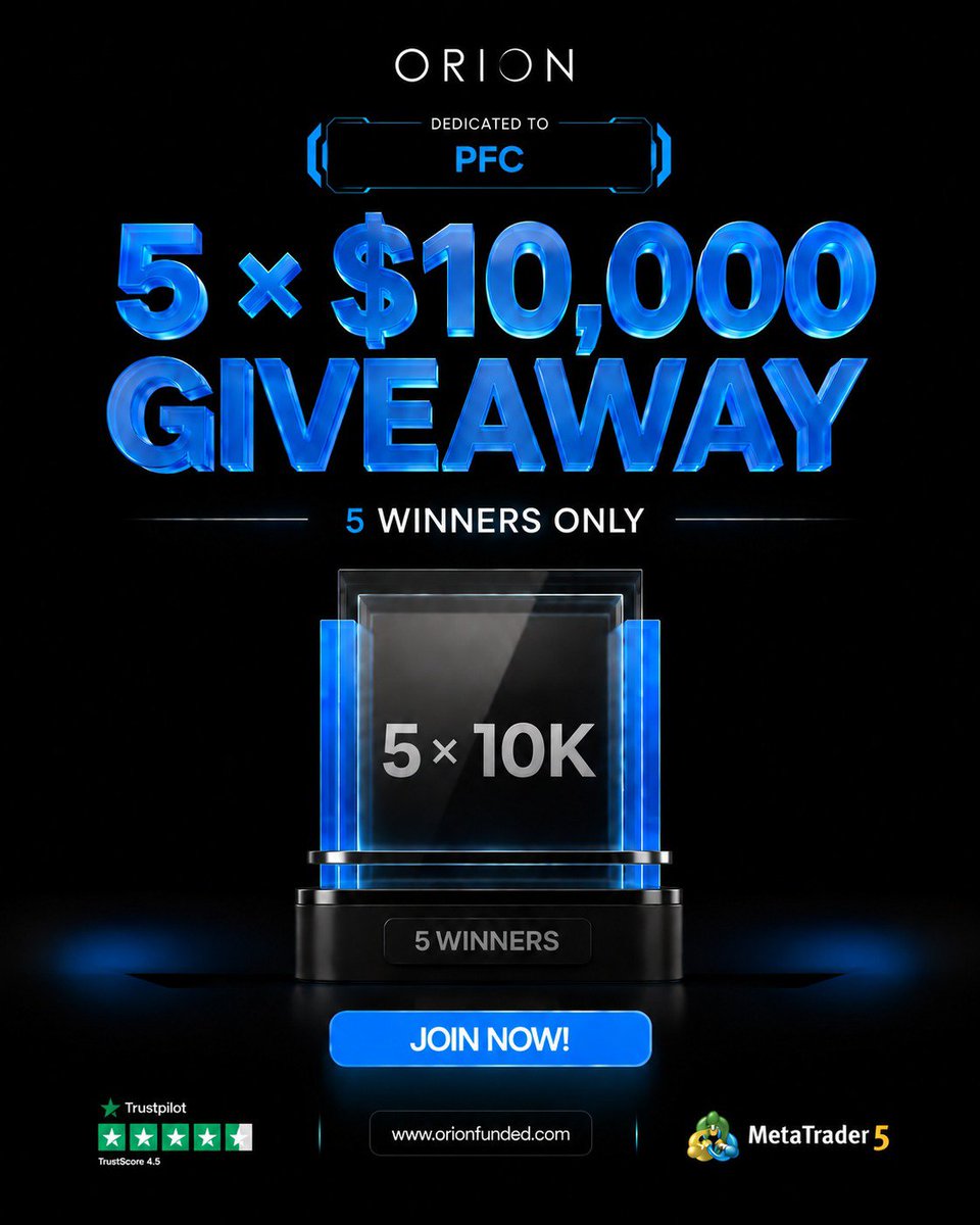PropFirmCulture's tweet photo. 🎁 5X10K @Orionfundedcom Giveaway

How to enter:👇

• Follow Us @SantanuKDX @OrionAffiliates &amp;
@Orionfundedcom

• Like &amp; repost
• Comment Why You Deserve 
• Join Discord : https://t.co/i8d2VFL4BV

• Follow:
https://t.co/koJkrL1qa5…
 
Submit proofs in Discord🔥
Winner Soon https://t.co/75Q0SnmLHj