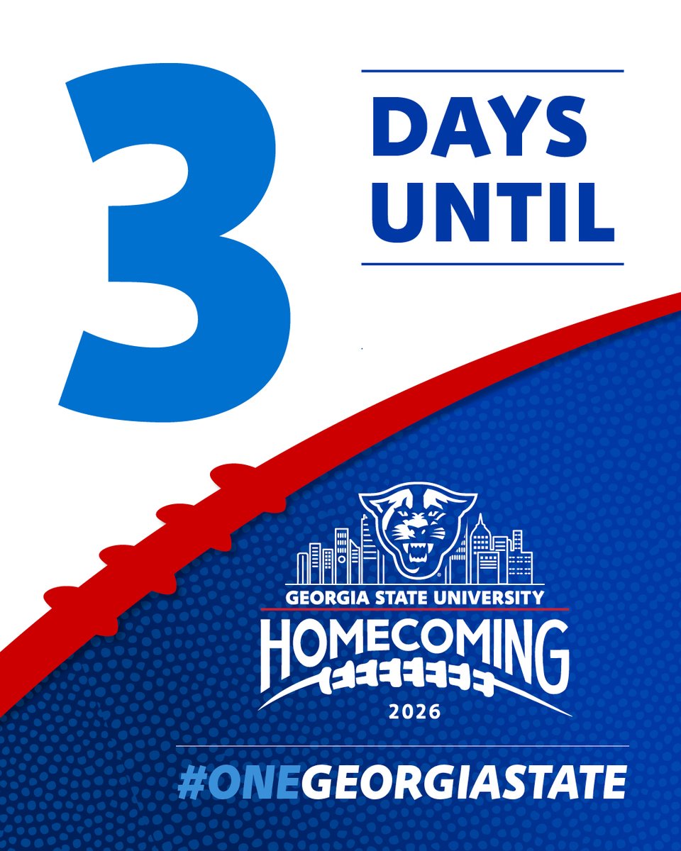GeorgiaStateU's tweet photo. 3 Days โtil Homecoming!
#ONEGeorgiaState https://t.co/D1sb1VRZhL
