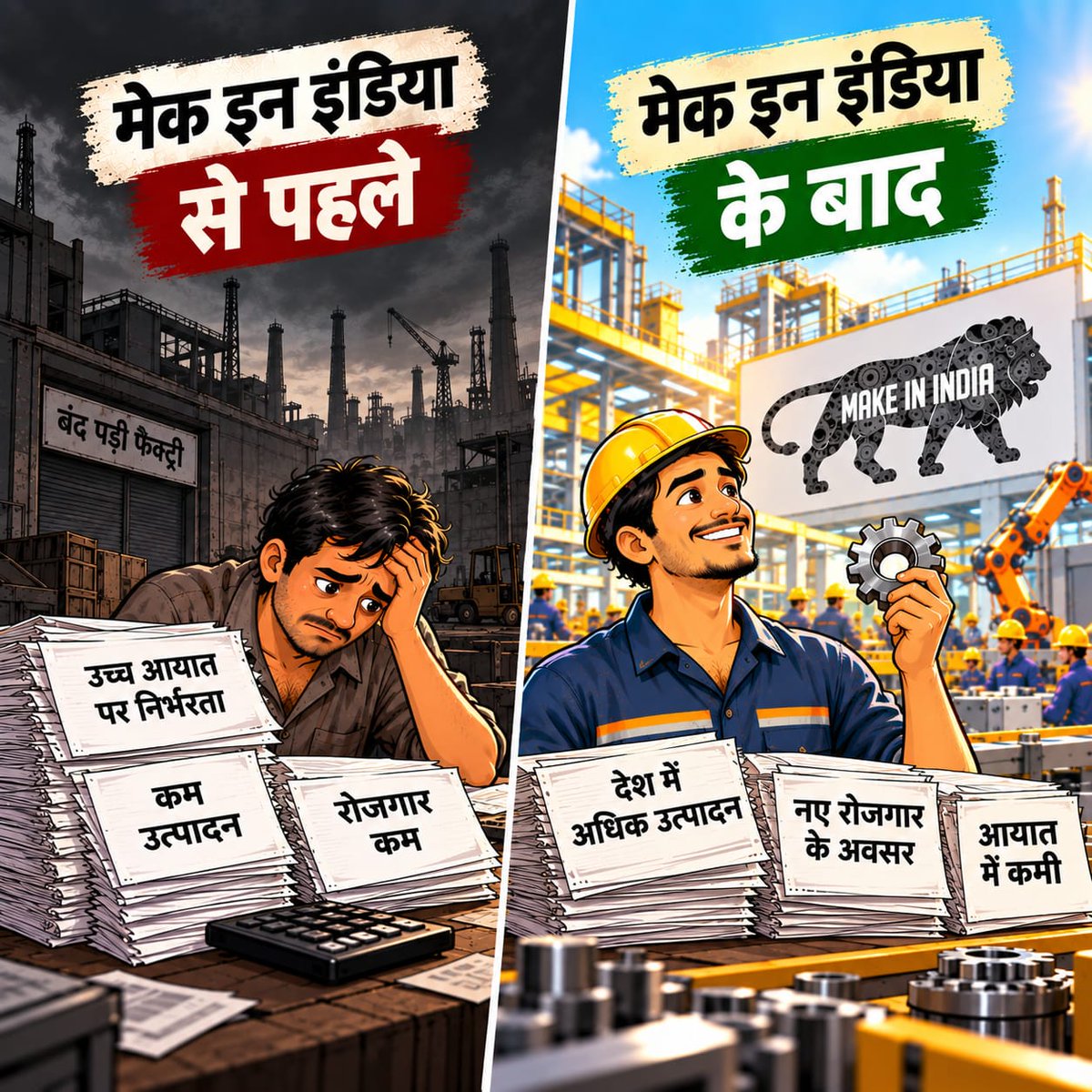 BJP4UP's tweet photo. तस्वीर बदली है, सोच बदली है और भारत की औद्योगिक ताकत भी बदली है https://t.co/Ppzw0cgw2S