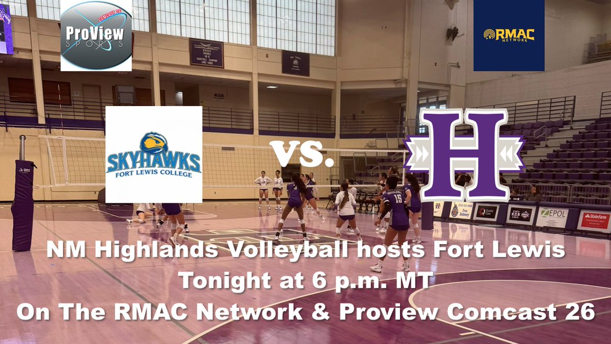 ProViewTV's tweet photo. Women's College Volleyball New Mexico Highlands vs. Fort Lewis Tonight (Friday) at 6 p.m. MT with @ScottGaletti on the call on the RMAC Network and Proview Comcast 26.
Broadcast link below.
https://t.co/3lBMxaioIW https://t.co/SDVc8pr0ri