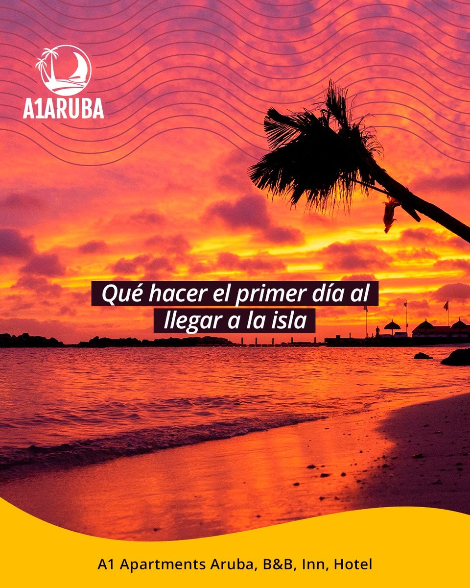 A1Aruba's tweet photo. ✈ Instálate y deja tus cosas.
🌴 Sal a conocer un poco.
🍽Prueba algo nuevo.
🏝 Acércate al mar.
🌅 Y si puedes, termina el día viendo un atardecer. https://t.co/BF7nQGaGlk https://t.co/d6cbiWPVdG
