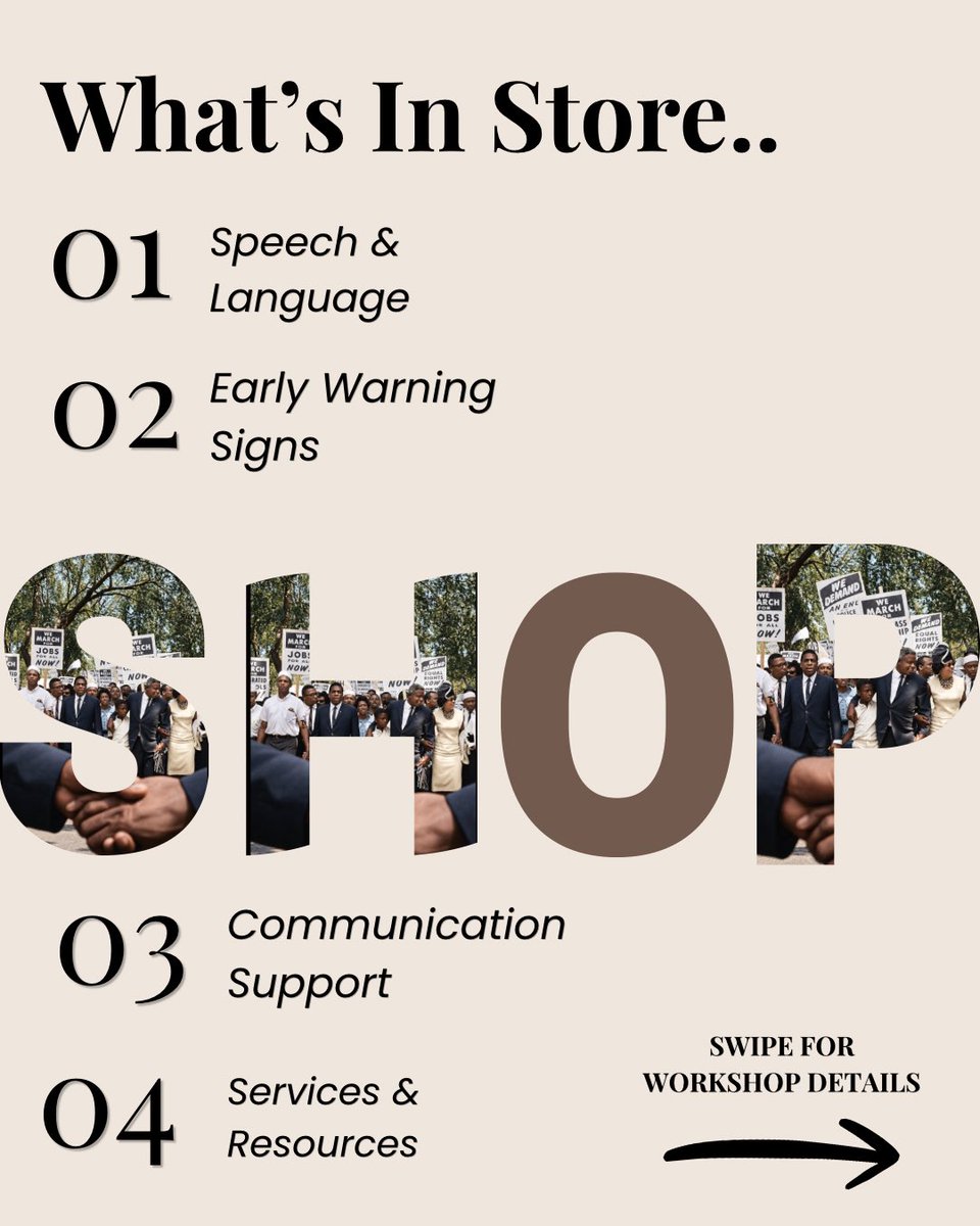 PoBCAdvocate's tweet photo. Join PoBC and speech-language pathologist Ozi Jones on September 29 at 6 PM for a virtual workshop on early signs, communication support and resources for Black children and families. Swipe for details. 🗣️

#ParentsOfBlackChildren #BlackFamilies https://t.co/EVOb7Nsmhe