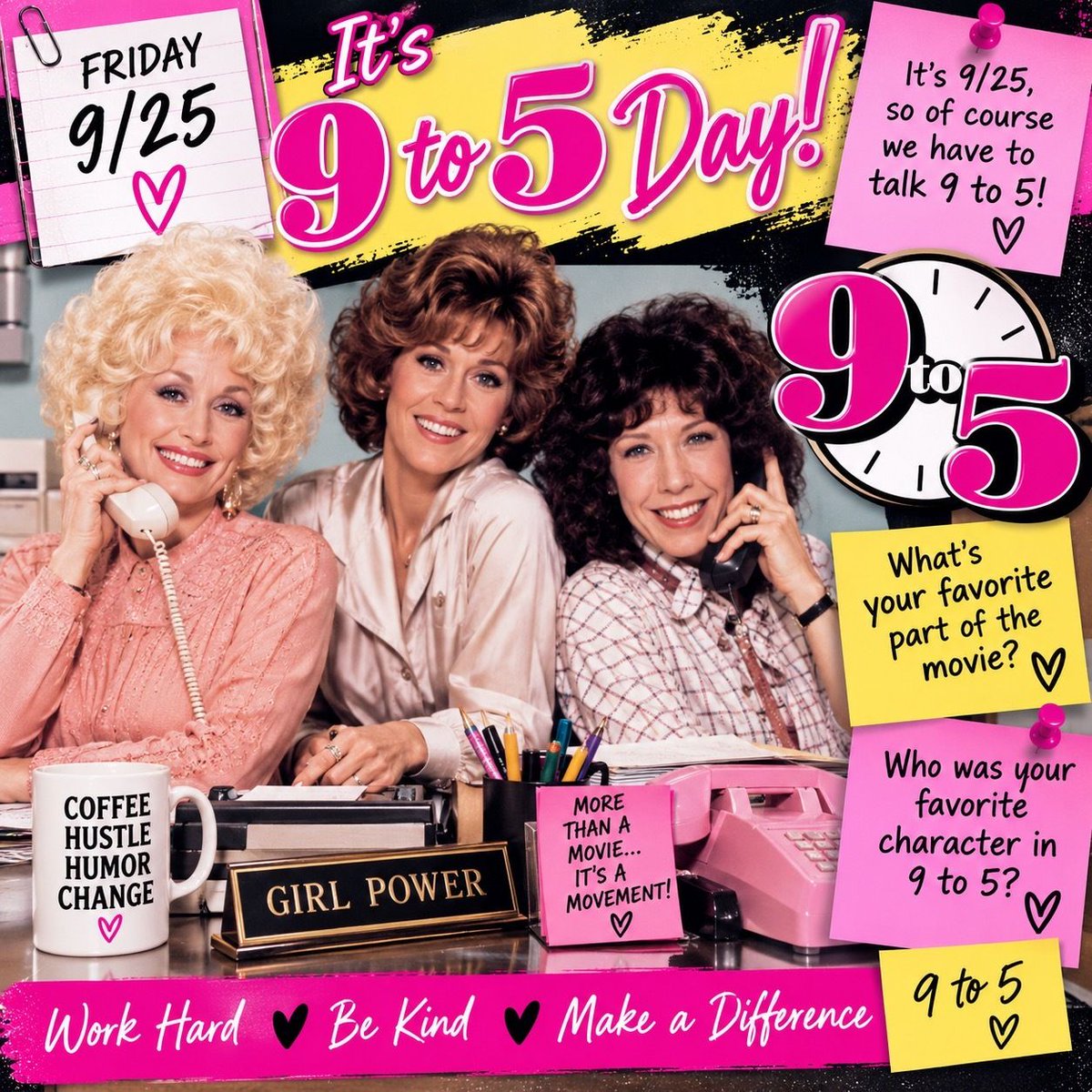 NKAirplayRadio's tweet photo. It’s 9/25, so of course we have to talk 9 to 5! What’s your favorite part of the movie?
#DollyParton #9to5 #RememberingDolly https://t.co/Tw9EUgjrzK