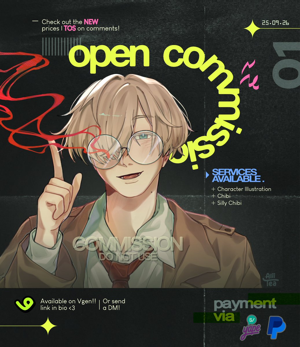 alii_tea11's tweet photo. OPEN COMMISSIONS!!🍎
I'm opening new slots again, my TOS will be on my Vgen and in the comments, please read them fully! 🌸
https://t.co/RBw9V4z6Z0 https://t.co/jpDjZoTnJ3