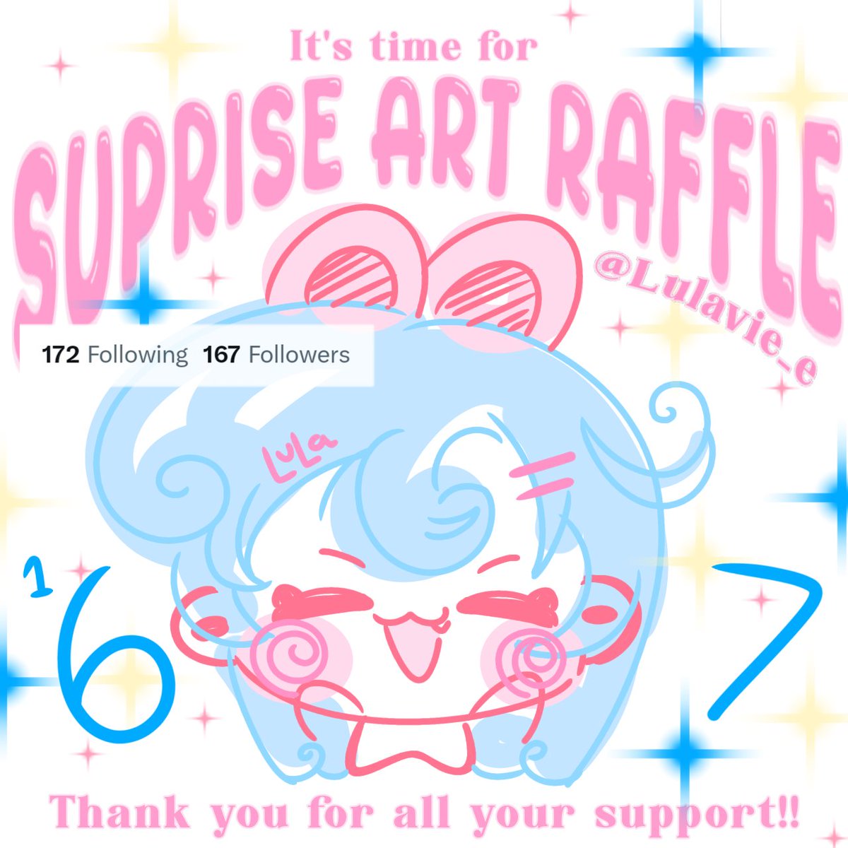 Lulavie_e's tweet photo. 🎉🎉 SUPRISE ART RAFFLE!!! 🎉🎉

Lula mau bilang... MAKASIH BANYAK UNTUK SEMUA MUTUAL DAN ORANG2 YANG SUPPORT LULA🥺💖. LOP YU SEKEBON🌹

RULES? Lulaa mau liat tahta tertinggi di hati kalian🫵🫵 (husbu, idol, dll). Semua bisa join💖 

WINNERS? 2🤙I GOTCHUUU https://t.co/ikHY47uhrH