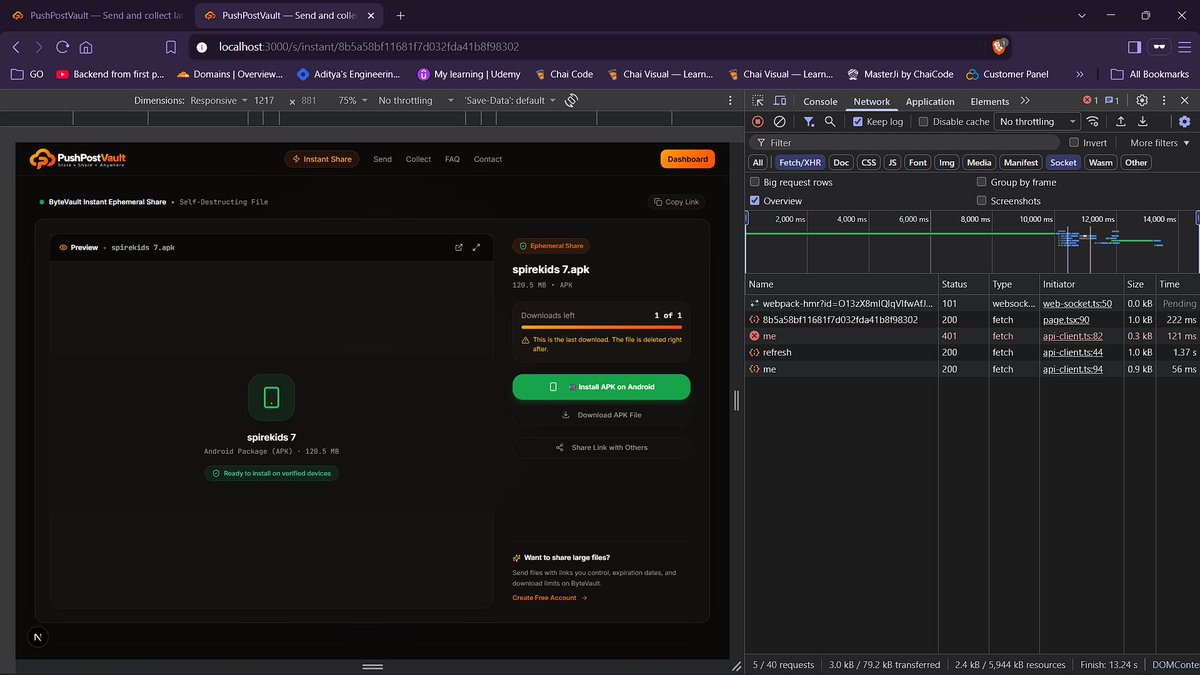 archadi_dev's tweet photo. Just shipped APK file upload support with multipart sessions in PushPostVault! 🚀 

Now mobile devs get fast, resumable uploads for large app bundles. 

#MobileDev #PushPostVault #FileUpload https://t.co/gA1x6h25pq