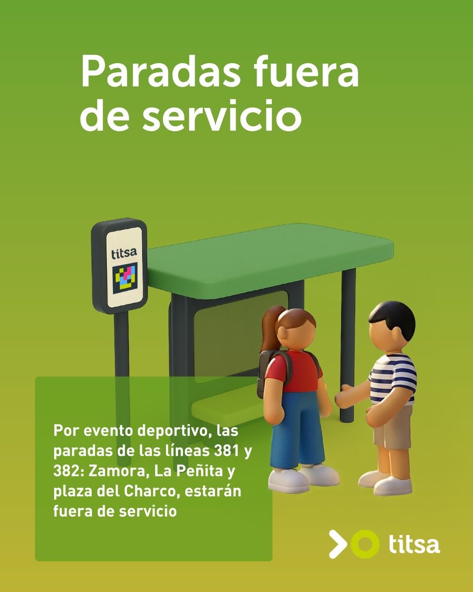 titsa's tweet photo. Fuera de servicio varias paradas de las líneas 381 y 382 https://t.co/TWWauwGlmJ https://t.co/WjleS3esxk