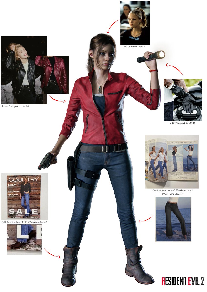 AshleySincera_'s tweet photo. Continuando o projeto, finalizei o redesign da Claire Redfield. Eu quis manter a ideia do remake, porém trazendo elementos do design do jogo original, como a paleta de cores. E assim como foi com a Ada, eu quis trazer referências mais noventistas pra Claire.

Espero que gostem! https://t.co/o4bPsc0Hes