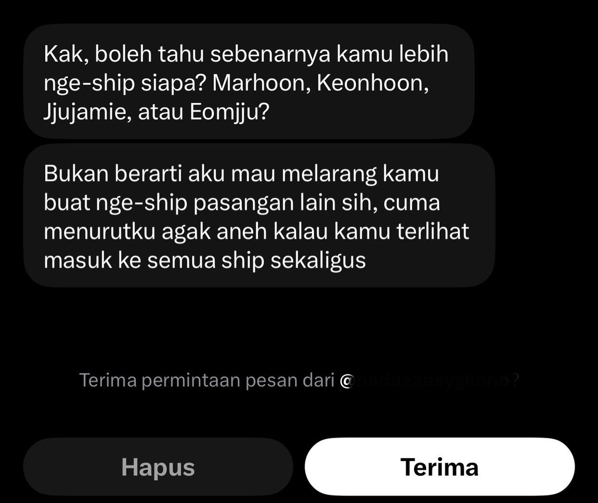 jjumakanseblak's tweet photo. menurut kalian gw hrs jwb apa si ini… 😭😭😭😭😭 yauda maaf ya 😭😭😭😭😭😔😔😔😔 https://t.co/lVhap83HE1