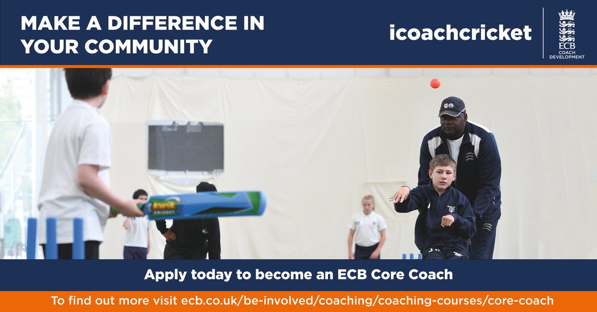 CheshireCB's tweet photo. Thinking about becoming a Core Coach?

Now is the time!

ECB Core Coach builds your confidence to run player‑centred sessions on your own

📍The Grange, CW8 1LU
🗓 Sundays
👥 17+
💷 bursaries available

BOOK ➡ https://t.co/LjQWhQxikI https://t.co/VrJh2Y4Xic