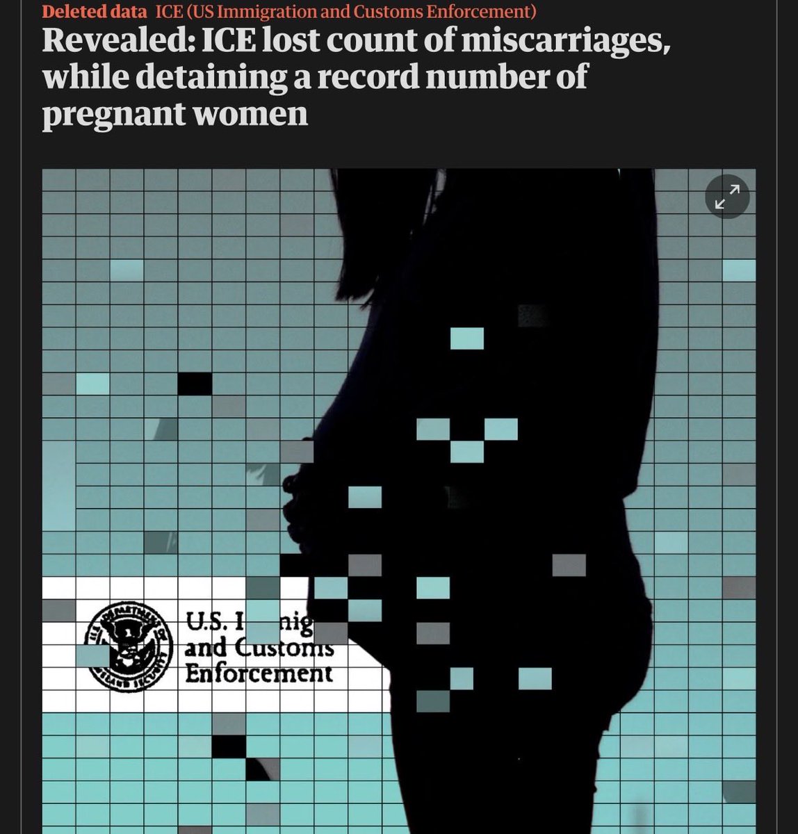 davenewworld_2's tweet photo. Pregnant women detained by ICE are having difficulties getting treatment when they're experiencing severe pain and bleeding, and on top of that, current miscarriage statistics are missing. 

This has been confirmed by independent investigations, government records, and civil rights organizations.

Multiple detainees who are pregnant reported severe physical symptoms including heavy vaginal bleeding, abdominal pain, and cramping while waiting hours or days to be evaluated. 

Why has the official tracking for miscarriages been stopped since 2025? Why aren't women getting the prenatal care they need? How many miscarriages have there been in these camps? Who's responsible for keeping this data a secret? 

Masked thugs are kidnapping pregnant women and trafficking them into camps where they're suffering health complications and miscarriages and the data is missing. This is some Nazi shit.

I don't understand why this isn't a massive scandal. This isn't some tiny clerical error.

Unborn American babies on United States soil are dying in American camps... and Americans don't even have a clue what the number is.