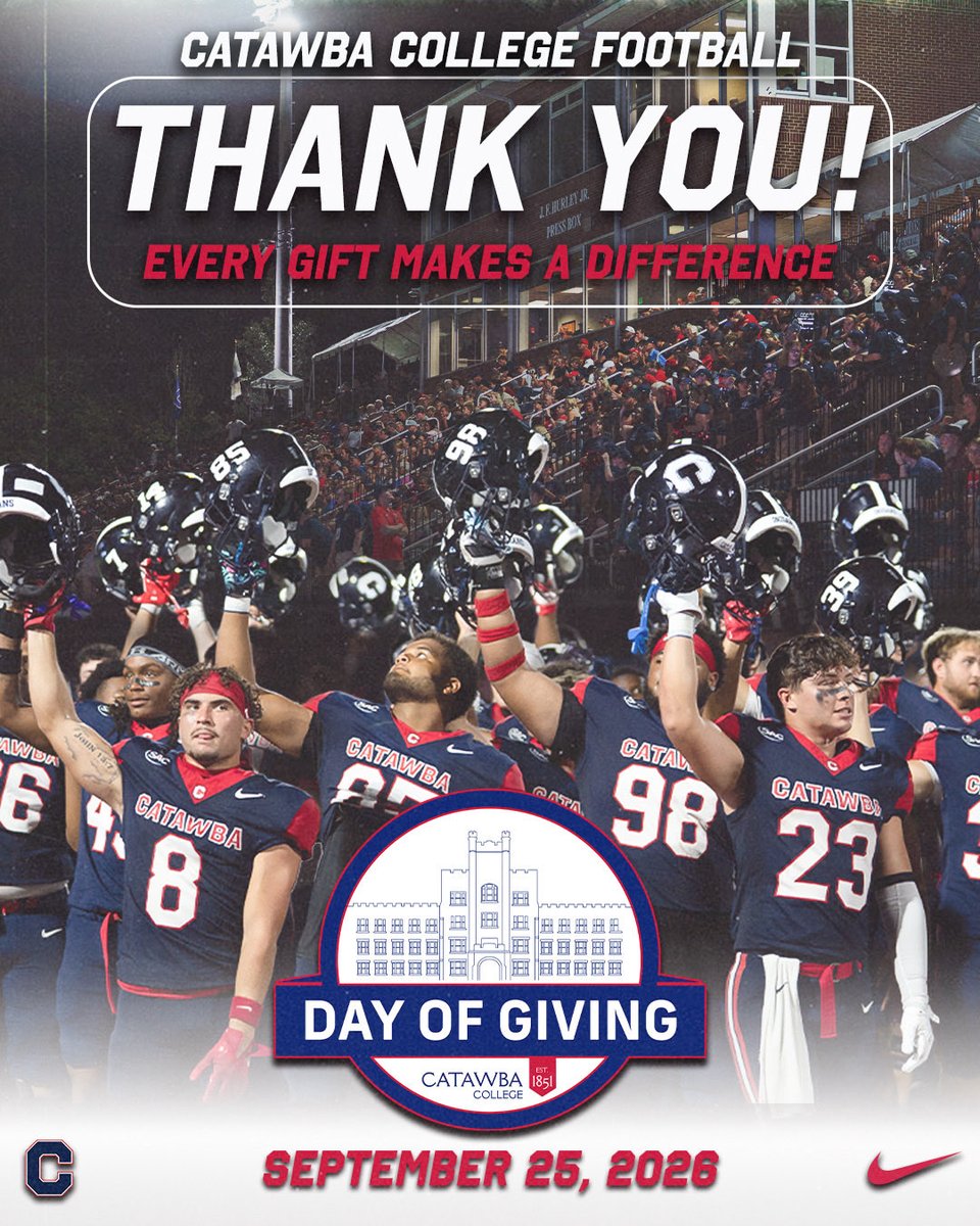 tyhaines16's tweet photo. Today is the Day‼️ Thank you for supporting the Catawba College Football Family‼️🔴⚪️🔵 https://t.co/r4vT3CtK9U