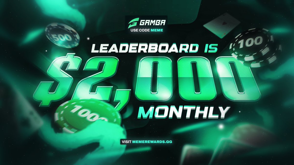 memegambles's tweet photo. Boys happy to let yall know that @Gamba has signed us an amazing 4 month deal.

- $2,000 Monthly Leaderboard
- 95% Affiliate Rakeback
- 100% Weekly Bonus Boost
- 50% Monthly Bonus Boost
- Up to 5-10% Weekly Lossback ($500 cap, VIP only)

Register at https://t.co/JJ3cJZPqAH https://t.co/gb7lgrbLXn