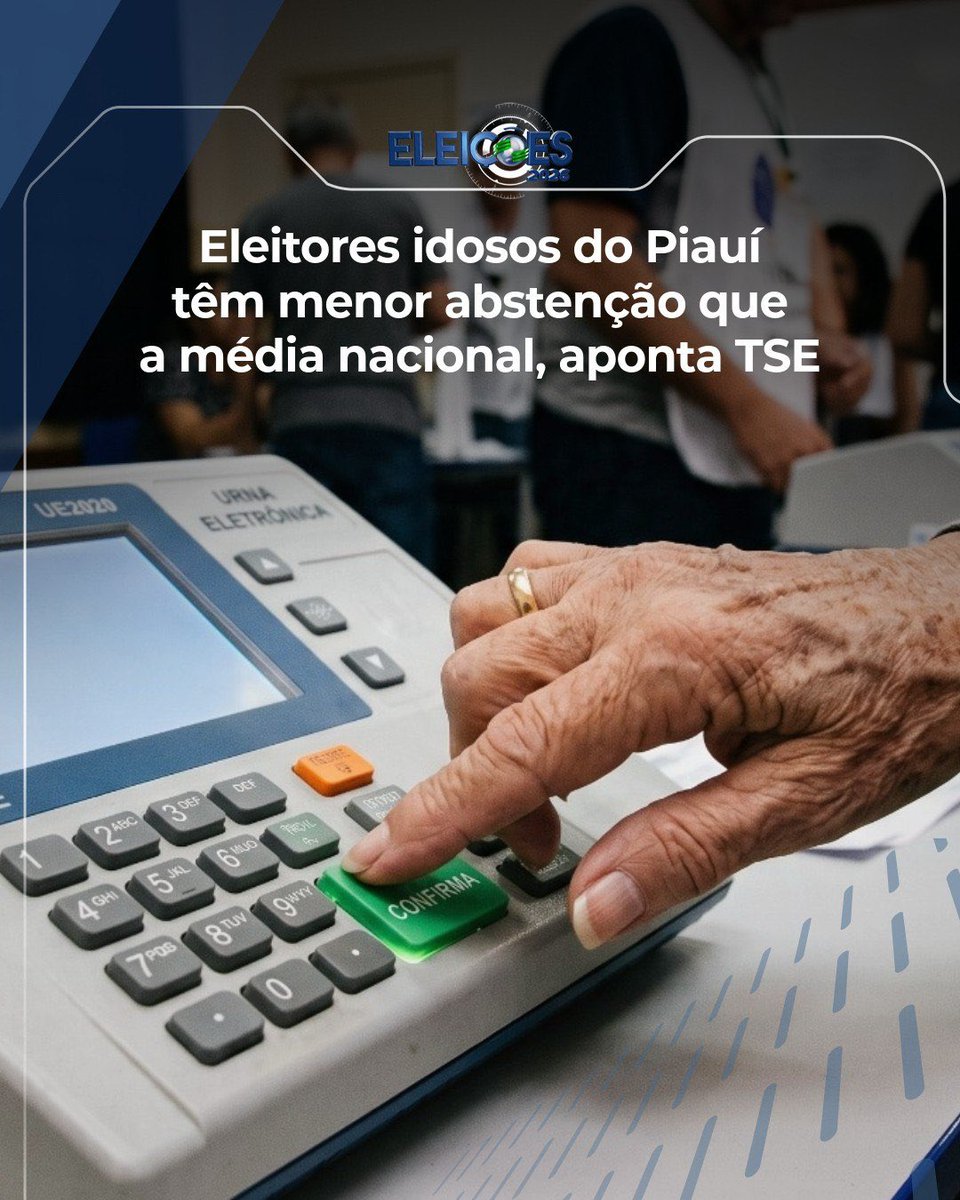 cidadeverde's tweet photo. Dados do Tribunal Superior Eleitoral (TSE) apontam que os eleitores idosos do Piauí apresentam índices de abstenção menores que a média nacional.

Acesse: https://t.co/7wn7YYKdlE https://t.co/sJUvyHr90T