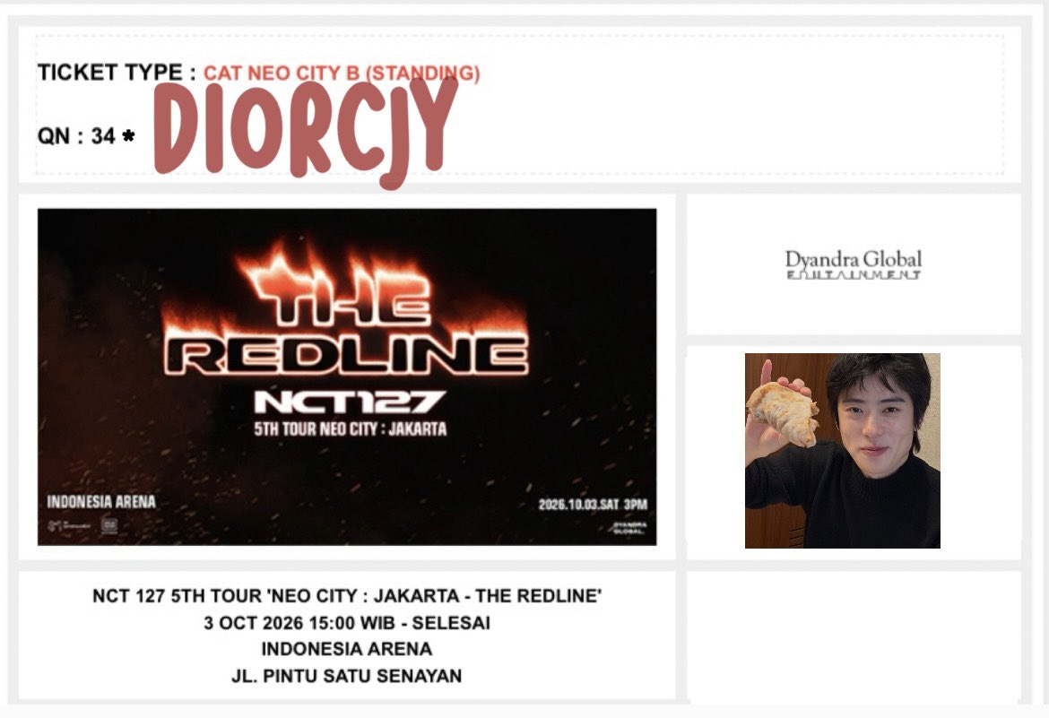 diorcjy's tweet photo. wts // want to sell 
neo city the redline in jakarta 

cat neo city B
masuk bareng akuu soalnya temenku ga jadi nonton 

PRICE DM 

tags. wts wtb wtt sbt the redline in jakarta https://t.co/tNVhECKs91