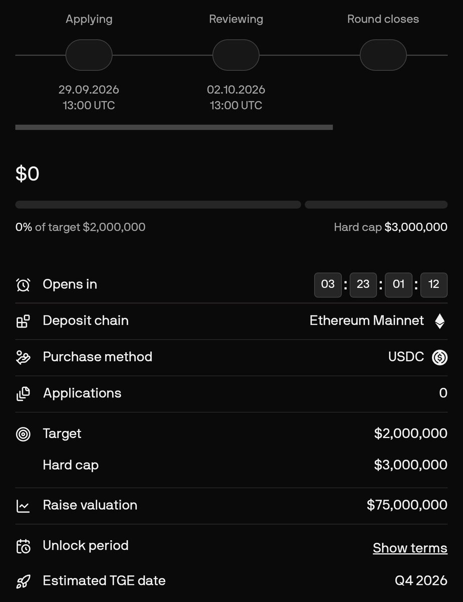 EarnByAbhi's tweet photo. Be ready with your Legion account to apply for the @jumperapp sale !!

TL;DR :-

• FDV: $75M
• Raising: $3M
• Sale: 29 Sep - 2 Oct
• Vesting: 50% at TGE, remaining 50% linearly unlocked over 4 months

If you don't have a Legion account, get one ready: https://t.co/f7DhoZcA0h

And don't ask whether to join or not, ask will I get the allocation lmao because cap is low and hype is insane, there will be a war for allocation in the coming days.

This will cook anyway. 
Will update as things go.

🫡