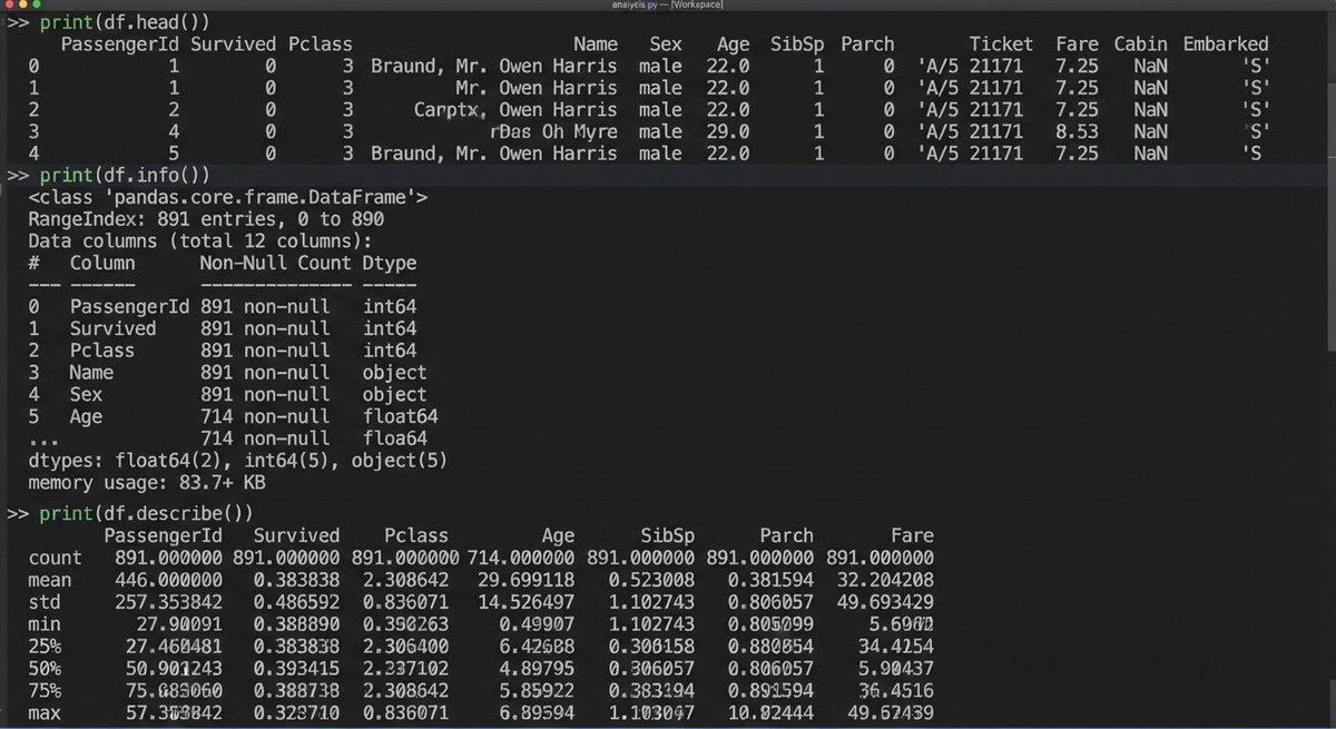 dev_awizee's tweet photo. Python beginners: stop writing this

df = https://t.co/iEufEGTBX1_csv("file.csv")
print(df)

Do this instead:

df = https://t.co/iEufEGTBX1_csv("file.csv")
print(df.head())
print(https://t.co/tqVQW0K1be())
print(df.describe()) https://t.co/iRdhYUJaiP