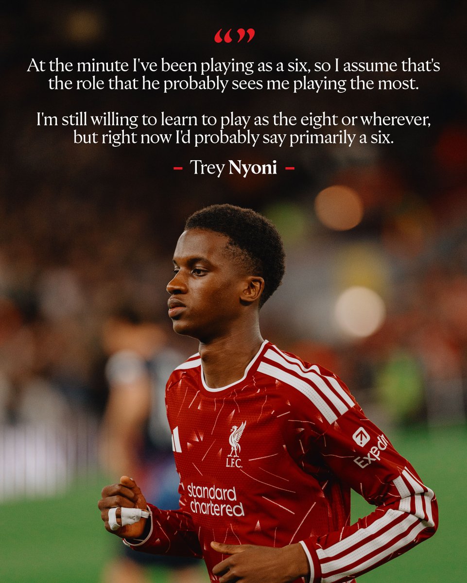 LFC's tweet photo. Trey Nyoni on Andoni Iraola's style of play, his role and development 💬✨ https://t.co/vkgccNClPR