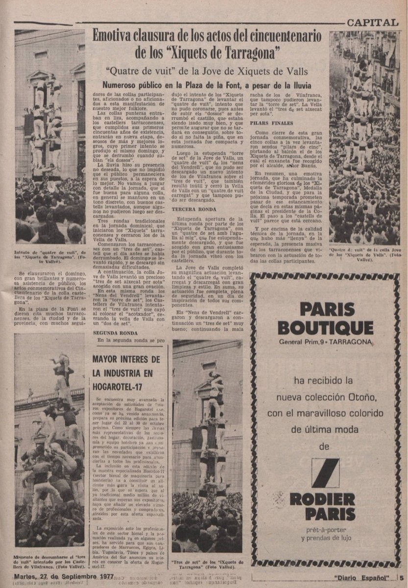 JoanSalaGiner's tweet photo. 25 de setembre 1977
50è aniversari 
Xiquets de Tarragona
(es va fer un any tard)
#castells https://t.co/KiROeJKcyd