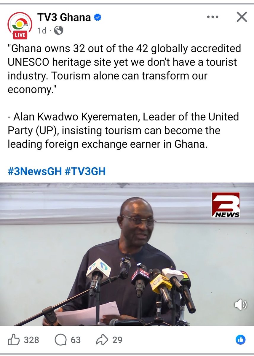 BBSimons's tweet photo. I smiled watching a video someone sent to me.

A very eminent former Trade Minister of Ghana, and one-time presidential contender of the current main opposition party, claimed that Ghana has 32 out of the 42 (76%) UNESCO World Heritage Sites.

Actually Ghana has 2 out of 1273 (less than 0.2%) of UNESCO's world heritage sites.

But the pattern is what matters, right?

Just like many Ghanaians believing that Ghana was the first African country to gain independence from colonialism (it was actually about the 7th) or many highly educated Africans believing that Africa has 30% of the world's minerals (somewhere between 5% and 10% depending which list you use). 😊

I once coined the term "zombie statistics" to describe part of this pattern.

 But the underlying issue, as has become clear to me over time, is that when it comes to matters of national or cultural pride, facts are optional. What matters is confidence.