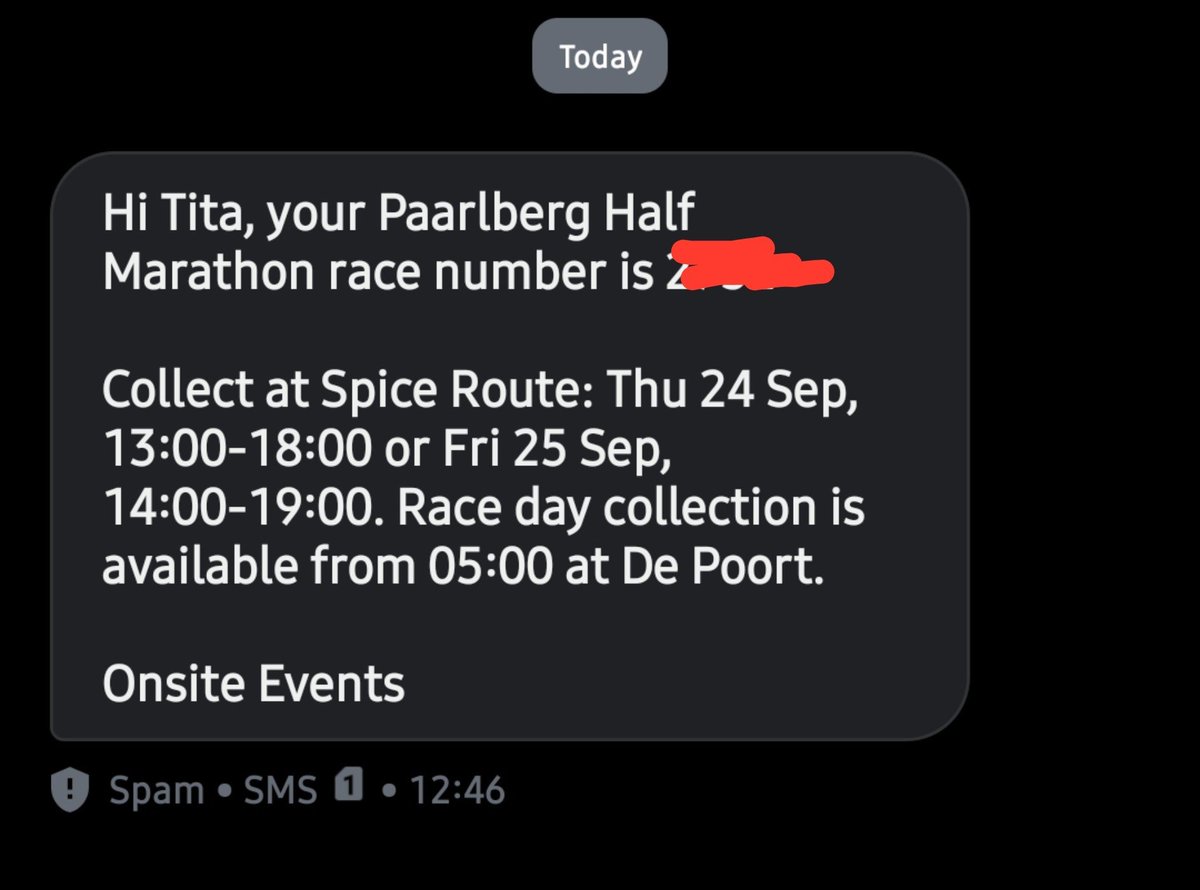 TitaMcunukelwa's tweet photo. busy weekend mntakabawo 🙄

race number messages left right and center 😂

back to back half marathon weekend 💃💃

#PaarlbergHalfMarathon
#VoetOfTheWineHalfMarathon
#Running https://t.co/EQmU0lETQg