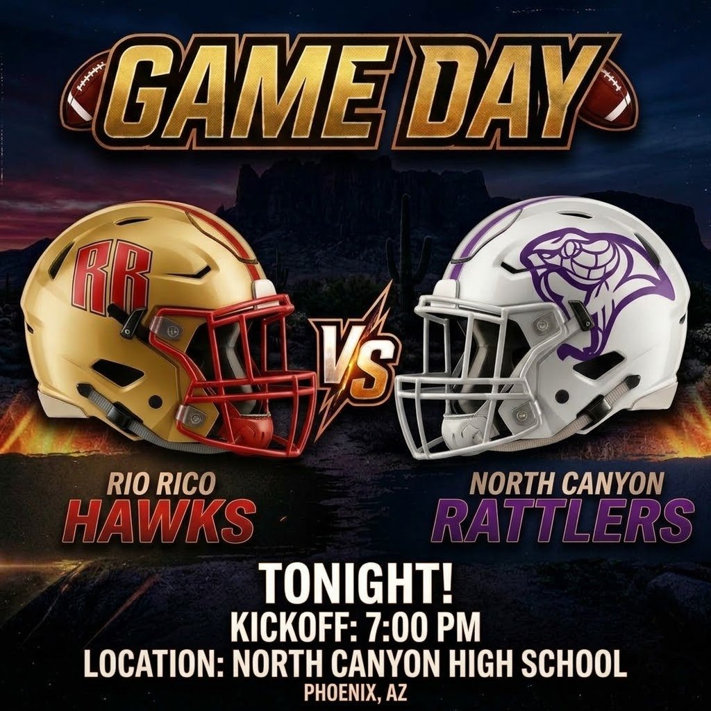 northcanyonfb's tweet photo. 🏈 GAME DAY!!! HOMECOMING!!! 🟣⚫
🕛 7PM
📍 @ North Canyon HS
Come out &amp; support your NCHS Rattlers 🐍
#weoverme #homecoming https://t.co/kQ0BenKnhx