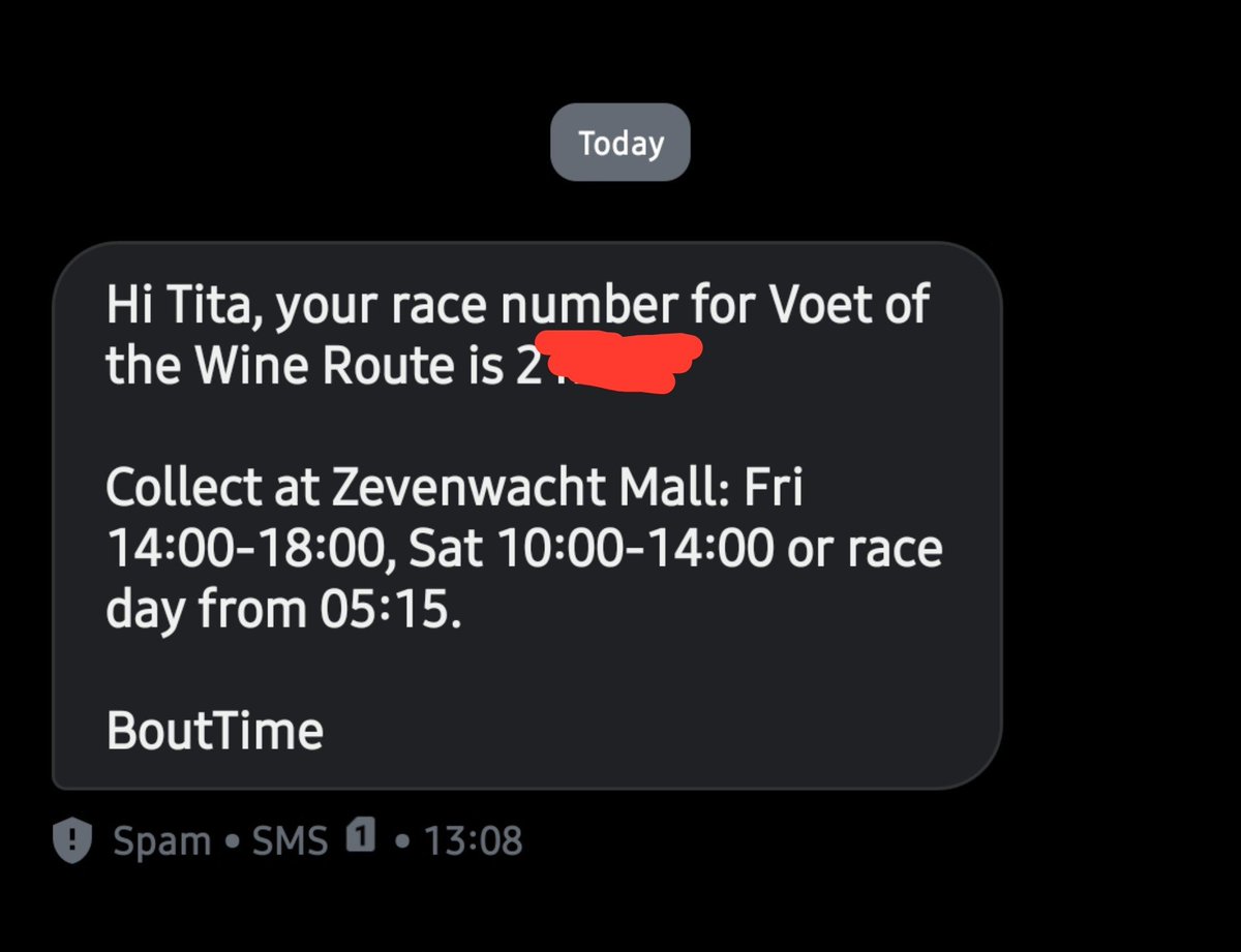 TitaMcunukelwa's tweet photo. busy weekend mntakabawo 🙄

race number messages left right and center 😂

back to back half marathon weekend 💃💃

#PaarlbergHalfMarathon
#VoetOfTheWineHalfMarathon
#Running https://t.co/EQmU0lETQg