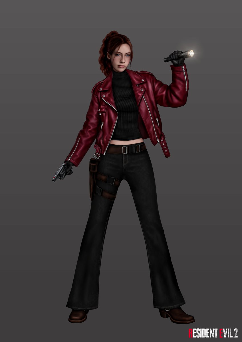 AshleySincera_'s tweet photo. Continuando o projeto, finalizei o redesign da Claire Redfield. Eu quis manter a ideia do remake, porém trazendo elementos do design do jogo original, como a paleta de cores. E assim como foi com a Ada, eu quis trazer referências mais noventistas pra Claire.

Espero que gostem! https://t.co/o4bPsc0Hes