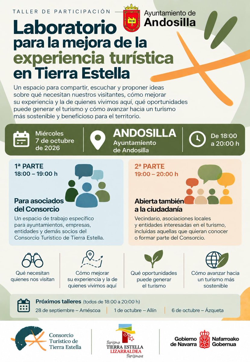 aytodeandosilla's tweet photo. Laboratorio para la mejora de la experiencia turística en Tierra Estella.
#andosilla
#ayuntamientodeandosilla https://t.co/4EvId8JFRh