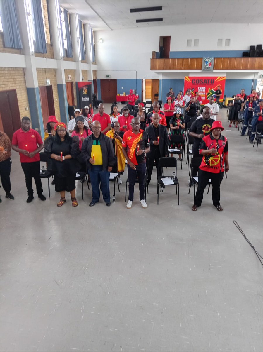 _cosatu's tweet photo. #COSATU held a prayer against gender-based violence and femicide at Rabasotho Community Hall in Tembisa #NoToGenderBasedViolence #Yes2FreeSpaces
@HeidiGiokos #SABCNews #FullView @SABCNews_TV https://t.co/LQqp7GCB9t