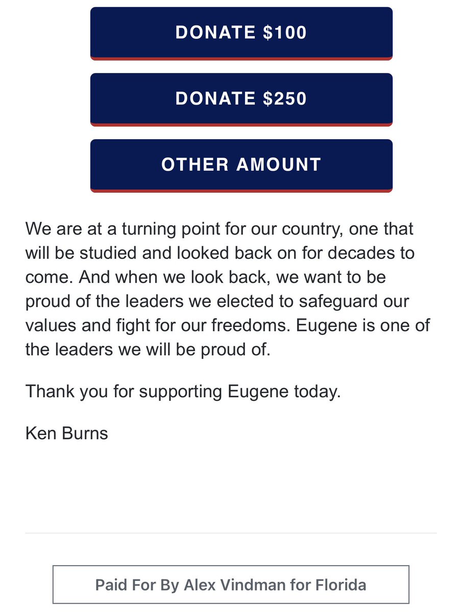 AgentWes's tweet photo. 4x this week @AVindman used his FL email list to ask FL donors for money, taking 💵 from our state, donors, and OUR CANDIDATES to support his brother and other non-FL candidates.

Polls show FL races are competitive and we need that money here.

STOP TAKING MONEY FROM FLORIDA! https://t.co/ZDfAsGoRan