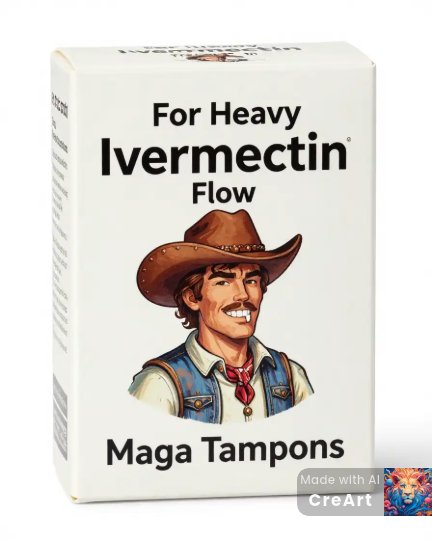 NoisyMayhem's tweet photo. @DanielBawd56319 @craigkellyAFEE You sound like you have Pre Ivermectin Rectum Stress 😆

Like Donald Trump Craig Kelly recommeds XXXL Maga brand Ivermectin Flow tampons to plug his bloody balloon knot you should use 👇 https://t.co/allhz8mAJx