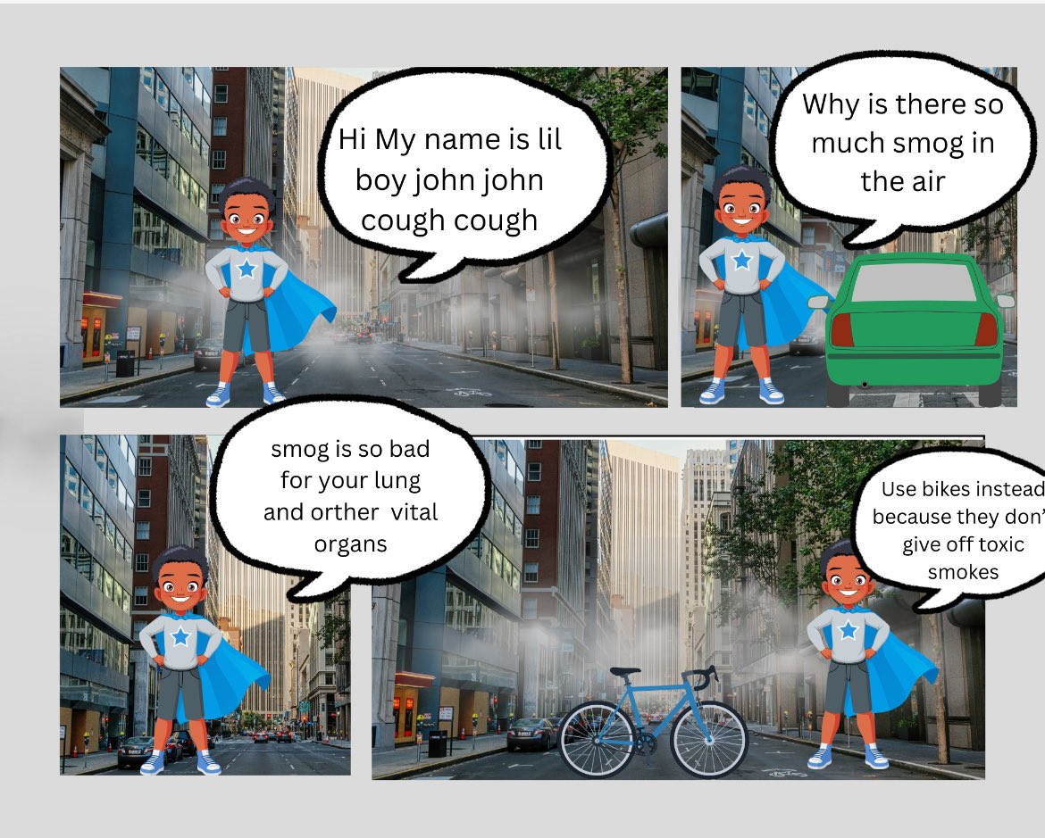 COMS_MediaChick's tweet photo. In honor of National Comic Book Day our 6th grade SS students  made comic strips about the environmental issues in Europe using Canva. It was impressive to see such creativity. @Lori_McGovern @shebriej @E3TechGirl https://t.co/1wBYBj6wIF