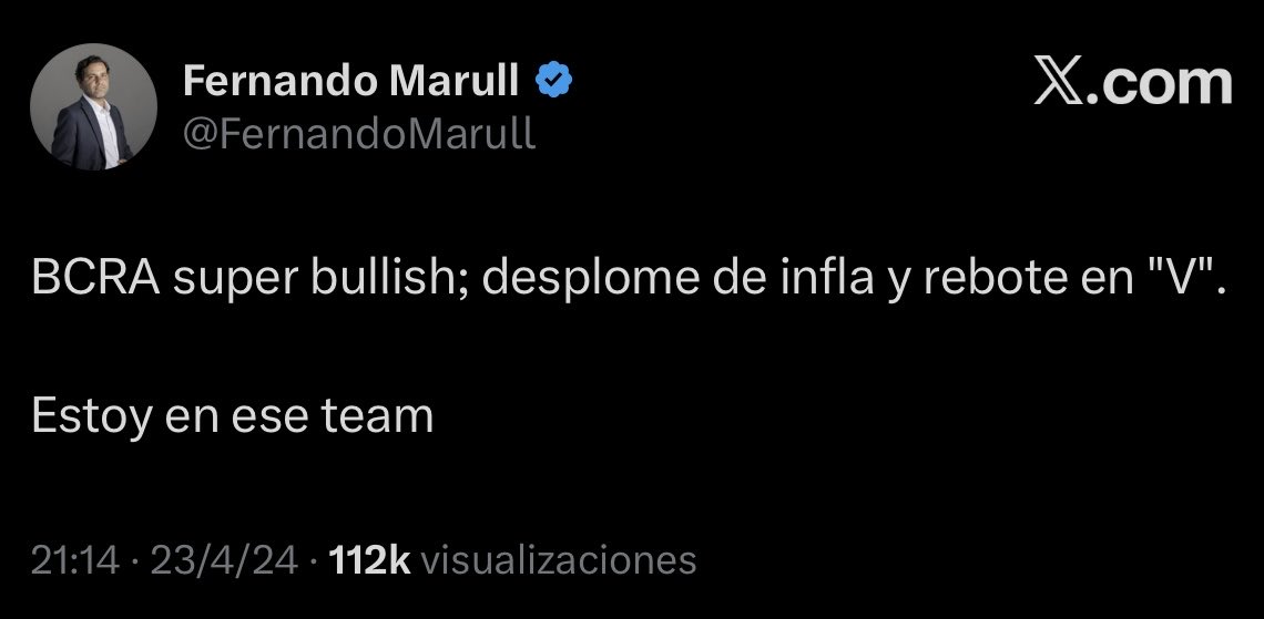 DrPrimus_'s tweet photo. ¿Alguno sabe cómo viene el “rebote en V” que anunció @FernandoMarull en abril de 2024?

Pasaron 2 añitos y medio ya… ¿ustedes lo están viviendo? https://t.co/ASHVEhDDWp