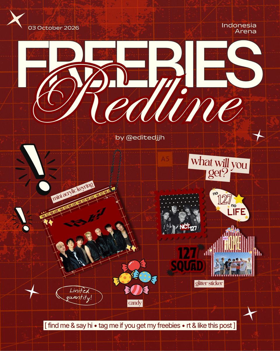 editedjjh's tweet photo. ✧ the redline in jakarta ✧
freebies by @editedjjh

📆 sat, 03 oct 2026
📍 Indonesia Arena
⏰ tba

๑ rt &amp; like appreciated
๑ details on pict
๑ tag me if u get it
๑ very limited!!!

see u on the venue chilzen♡ https://t.co/6GXyQj49iM