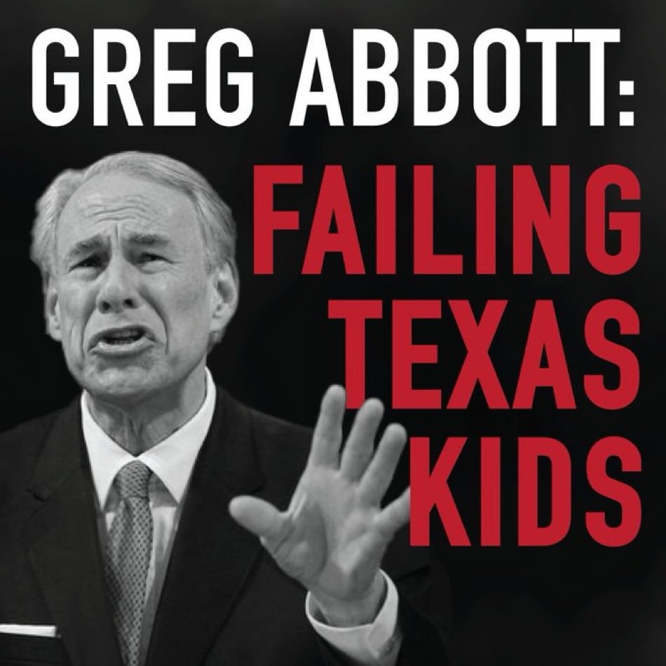 pastors4kids's tweet photo. Gov @GregAbbott_TX’s message:

“Everything is awful in Texas. Re-elect me!”

He’s been in power for 25 years.

He stole our schools.

He attacked our teachers.

He pushed vouchers.

Now he’s in trouble.

Texans are tired of his corruption.

He has failed!

#txlege #txed https://t.co/QbSM4nbHCs
