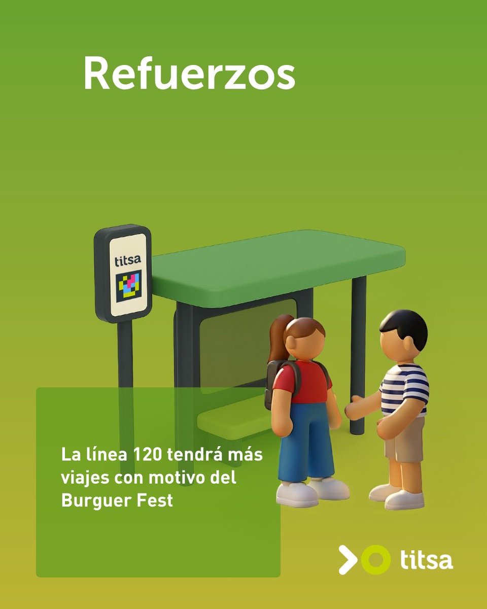 titsa's tweet photo. Refuerzos en la línea 120 por Burger Fest https://t.co/vmnKZCXUcn https://t.co/UmGeyLHVzC